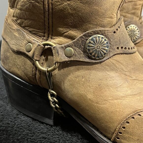 🔥🔥 Brown ABILENE SAGE Soft Leather Snip Toe Chain Western Boots - EXCELLENT - Picture 3 of 13